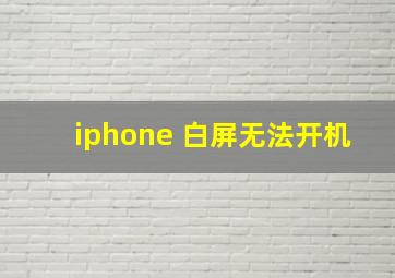 iphone 白屏无法开机